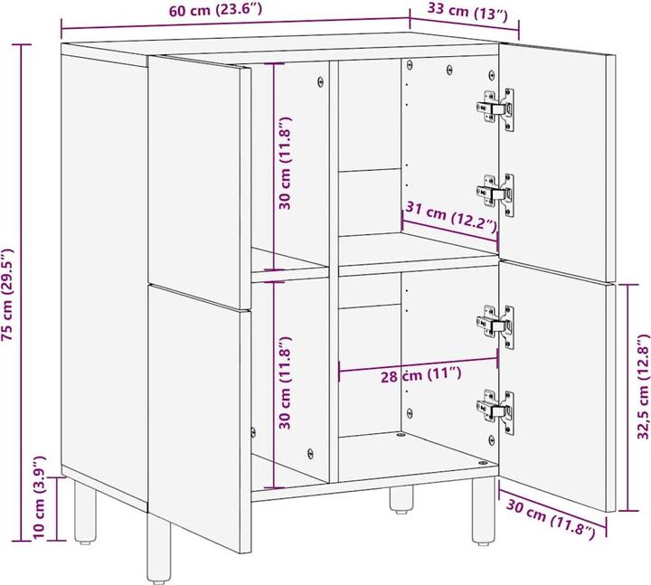 Actual product image VidaXL Bad Driburg (60 x 33 x 75 cm)