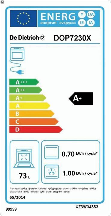 Label énergétique De Dietrich Four DOP7230X