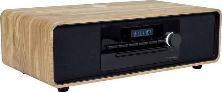 Immagine prodotto Thomson MIC300IBT bw/legno Micro sistema 60W, FM, Bluetooth, CD, USB, ricarica a induzione (Bluetooth, Lettore CD, 2x 30 W)