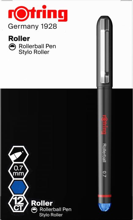Produktbild Rotring Rollerball 0.7mm (Schwarz, Blau, 12 x)