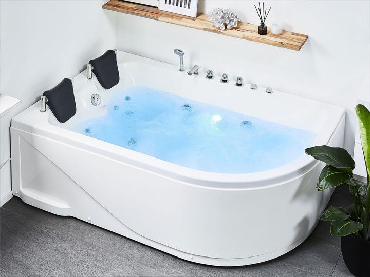Immagine prodotto Beliani Vasca idromassaggio bianca ad angolo con LED 180 x 120 cm destra CALAMA (437 l, 180 cm, 120 cm)