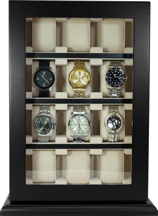 Produktbild Rothenschild Uhrenvitrine RS-1100-12BL für 12 Uhren schwarz