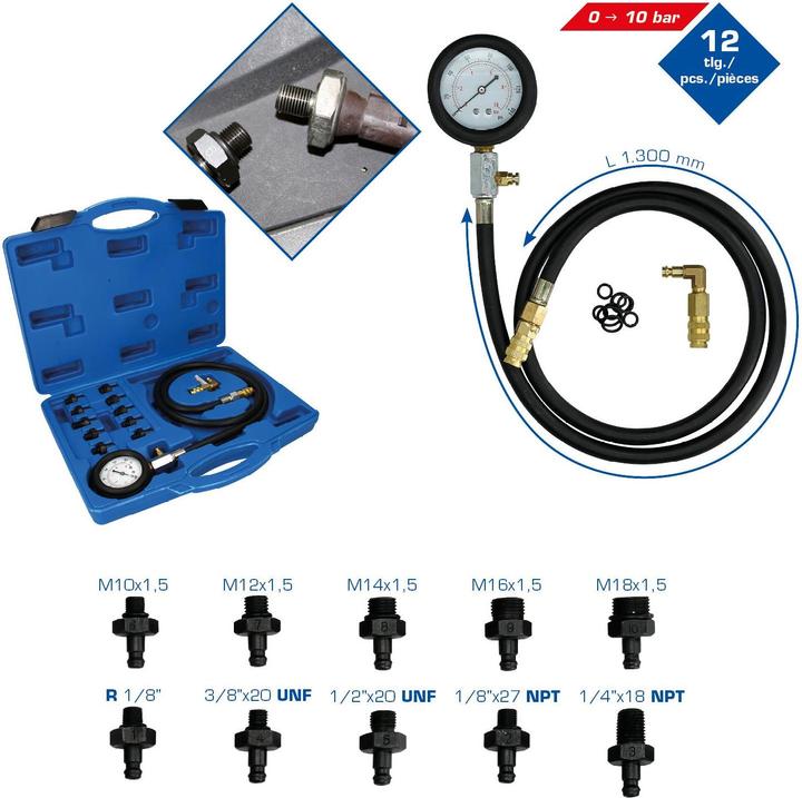 Produktbild Brilliant Tools Öldruck-Tester-Satz, 12-tlg