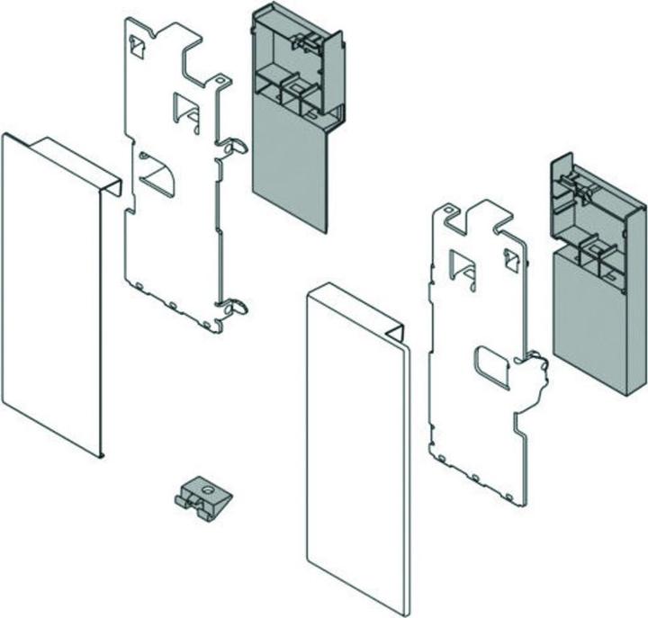 Actual product image Blum LEGRABOX front bracket, interior drawer height K, INOX (anti-fingerprint)
