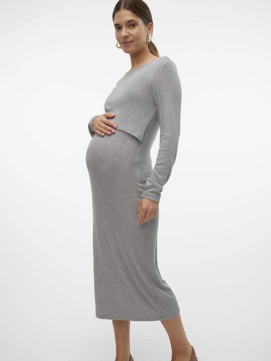 Image du produit Mamalicious Coupe ajustée Col rond Robe midi (M)