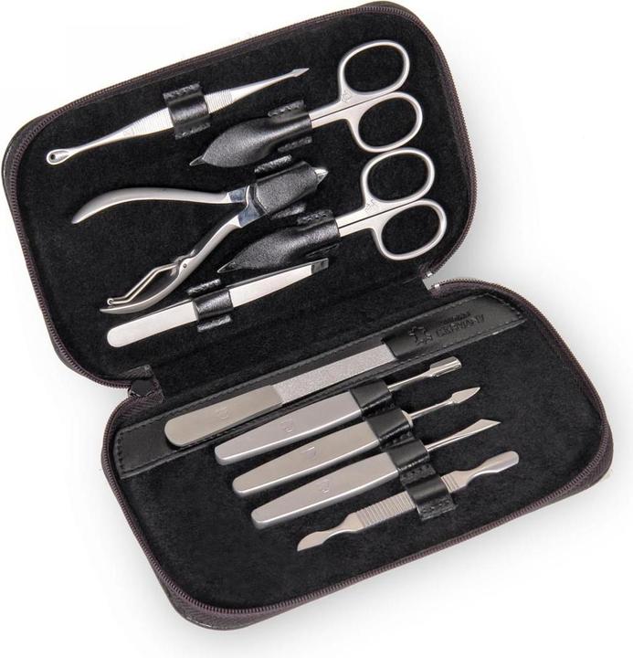 Sacher TR600R.0104 - 10-piece manicure case Manicure set black leather
