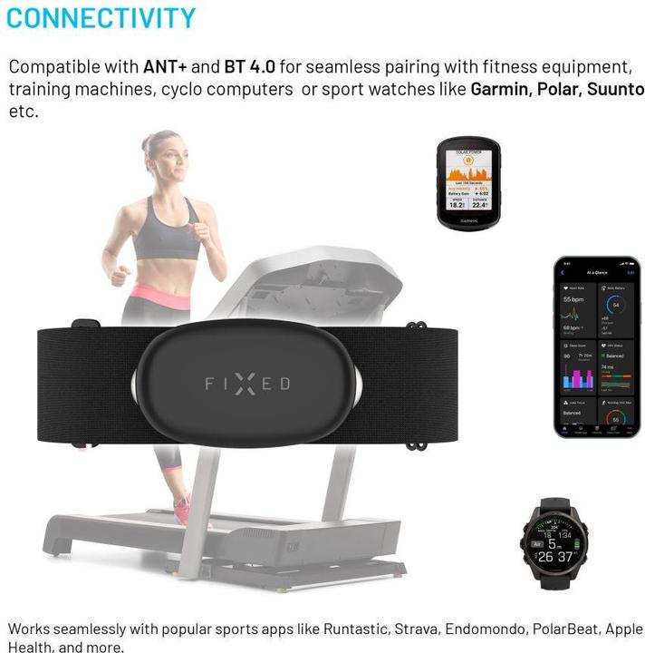 Produktbild Fixed Pulse Dual Brustgurt mit Herzfrequenzmessung HR+HRV-Messung