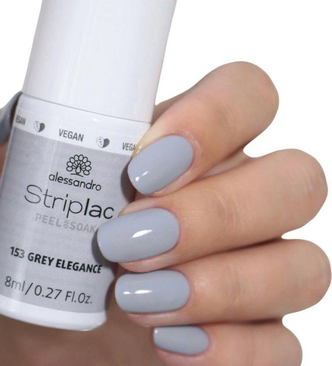 Actual product image Alessandro Striplac Peel or Soak - Grey Elegance (Grey, Peelable nail polish)