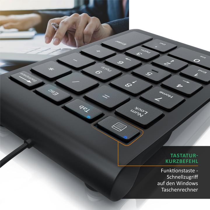 Image du produit Aplic Numpad 22 touches, clavier USB filaire, pavé numérique, pavé numérique clavier supplémentaire (DE, Filaire)