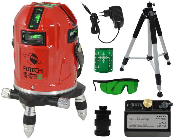 Actual product image Futech Multicross 8 HPSD Groen Kruislijnlaser in case - 040.08G