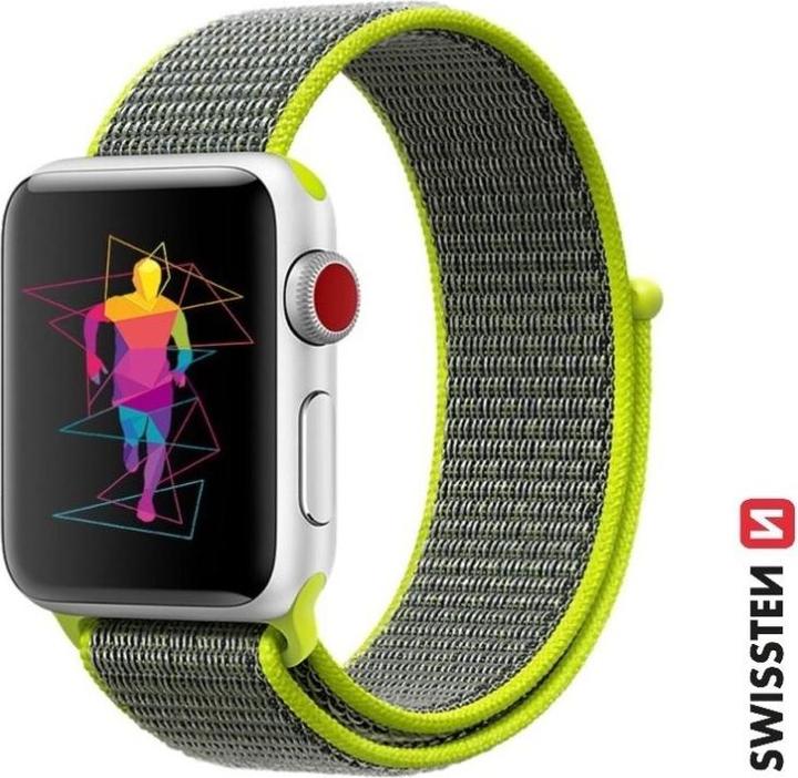 Produktbild Swissten Nylon Band for Apple Watch 42/44/45/49 mm Shiny Green (Nylon)