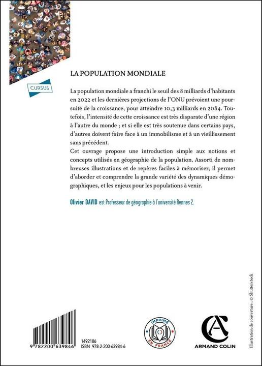 Image du produit La population mondiale : répartition, dynamique et mobilité (Français, David Olivier, 2025)
