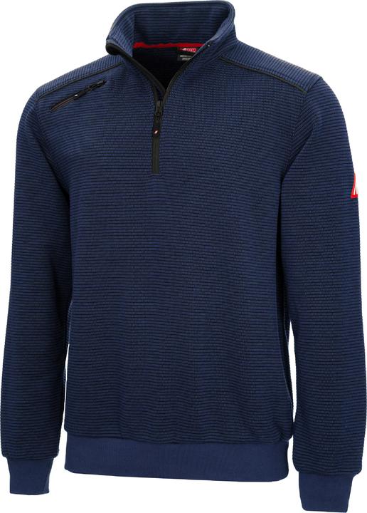 Nitras MOTION TEX PLUS, pull-over, bleu marine, 400 g/m2, respirant, agréable à porter grâce à a (XL)
