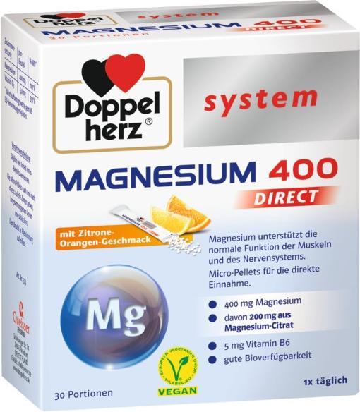 Doppelherz system MAGNESIUM 400 DIRECT, 30 St. Beutel (30 Stück, Beutel, 120 g)