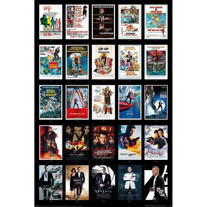 Image du produit James Bond Poster 25 Films (91,5 x 61 cm)