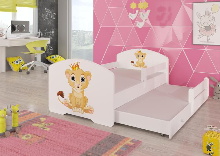 Image du produit ADRK Furniture Lit double avec garde-corps et matelas PEPE II LION 160x80 (160 x 80 cm)