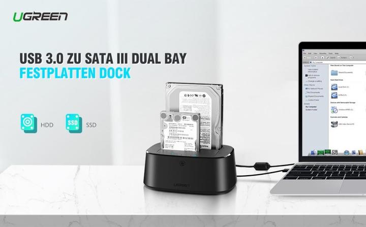 Image du produit Ugreen Station d'accueil SATA Hard Drive pour disque dur SSD 2,5" et 3,5