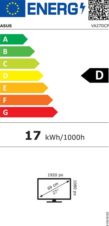 Energie-Label ASUS VA27DCP Eye Care 27 Zoll FHD IPS WLED Flat 75 Hz 250 cd (1920 x 1080 Pixel, 27")