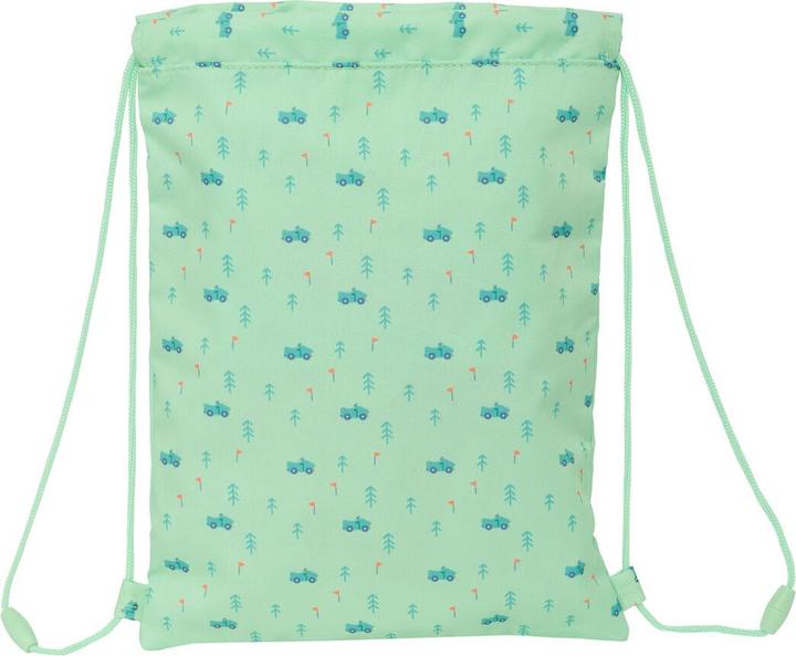 Produktbild Safta Rucksacktasche mit Bändern Coches grün 26 x 34 x 1 cm