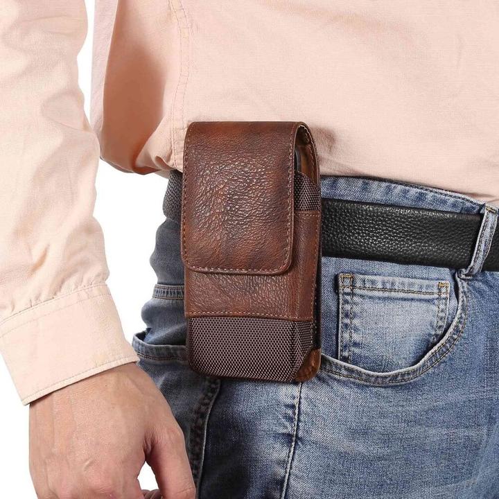 Produktbild Cover-Discount Nylon - Leder Gurttasche mit Kartenfach braun / L
