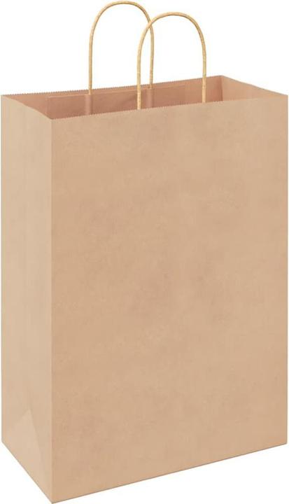 Actual product image VidaXL Kraft paper bags 250 pcs. with handle brown 32x17x44 cm paper bag (Gift bag, 250 x)