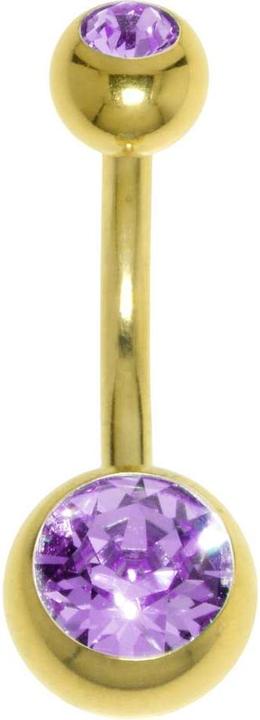 Produktbild Bijouteria Bauchpiercing (Chirurgenstahl 316L, PVD Beschichtung (goldfarbig), Premium Kristall)