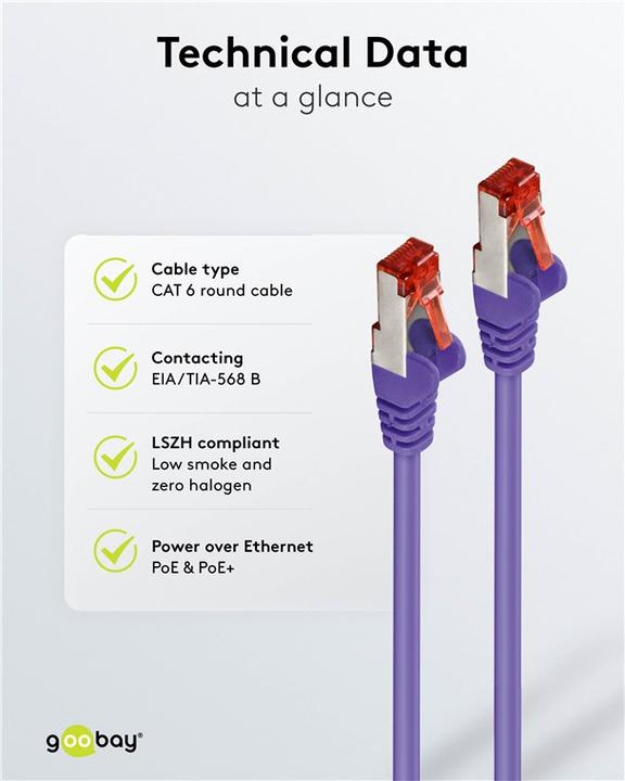 Produktbild Goobay Netzwerkkabel (S/FTP, CAT6, 2 m)