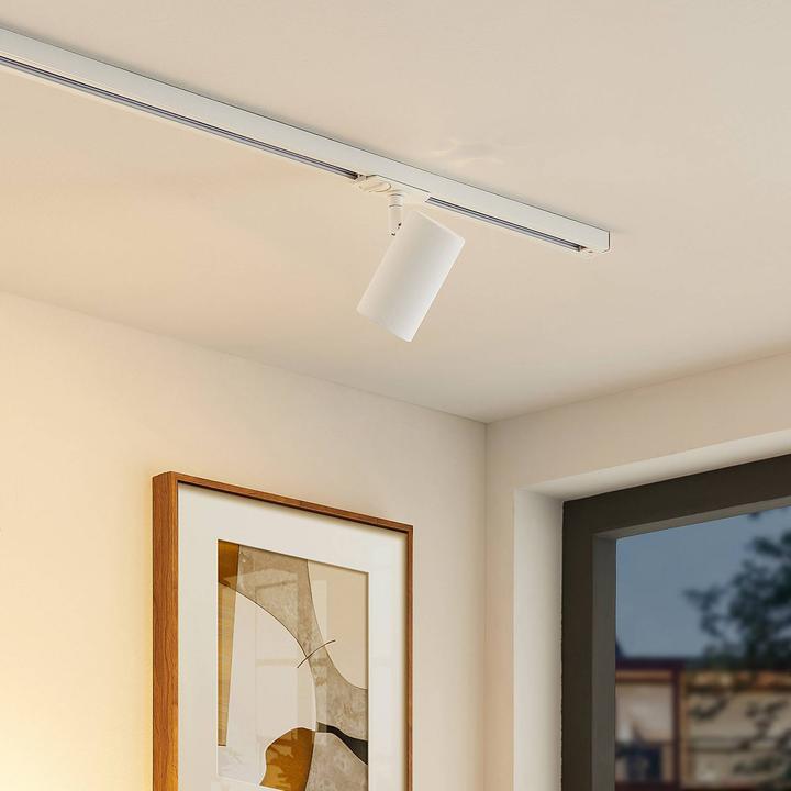 Image du produit Lindby Projecteur sur rail à LED Ties, monophasé, blanc (350 lm, GU10)