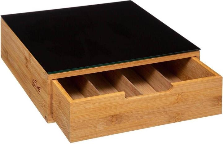 Image du produit JTI Boîte de rangement noire en bambou