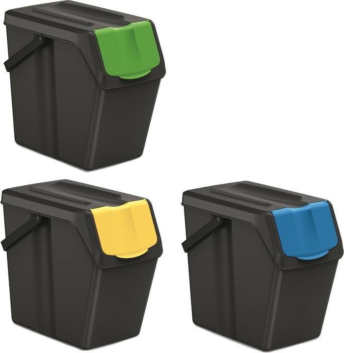 Produktbild Prosperplast Mülleimer Keden SORTI BOX - schwarzes Recycling (25 l)