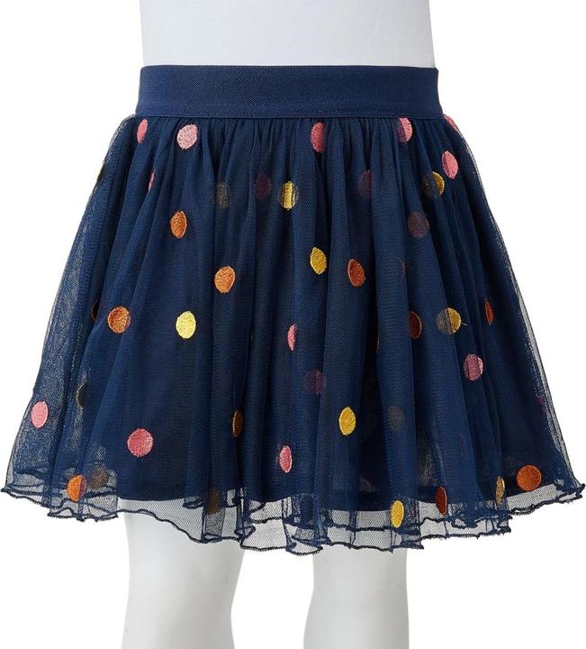 Immagine prodotto VidaXL Gonna in tulle per bambini con motivo a pois blu navy 128,Materiale (128)