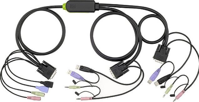 Image du produit LevelOne KVM-0260 Commutateur KVM DVI avec câble audio/USB