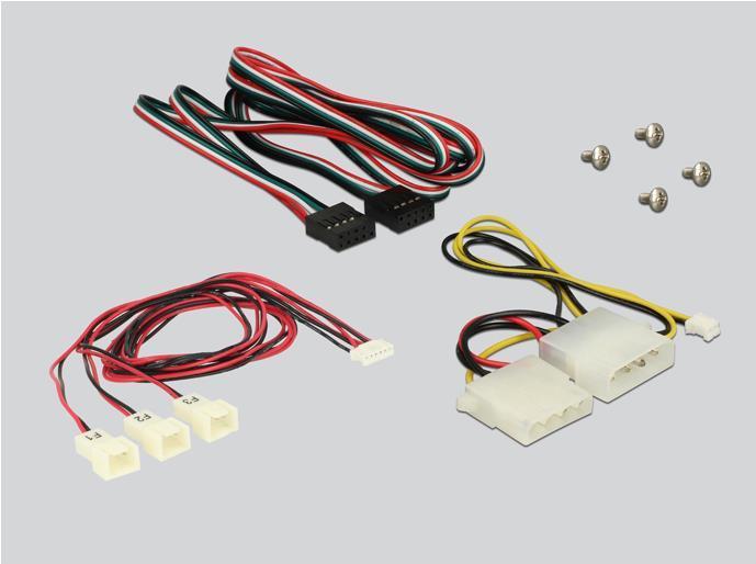 Produktbild Delock Front Panel 3.5", 2x USB 2.0 schwarz (Pinheader) + Lüftersteuerung