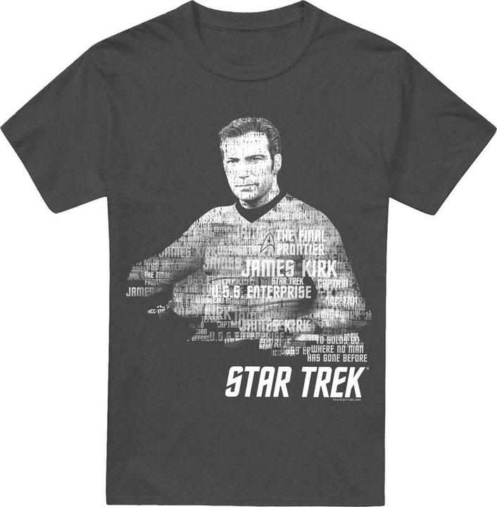 Actual product image Unisex Adult Words Captain Kirk T-Shirt (L)