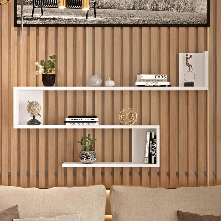 Produktbild En.Casa Wandregal Kitee 120 x 14,5 x 71,5 cm Weiss