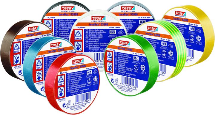 Produktbild tesa Elektro Isolierband, hitzebeständiges Klebeband zum Isolieren, Reparieren & Bündeln (19 mm)