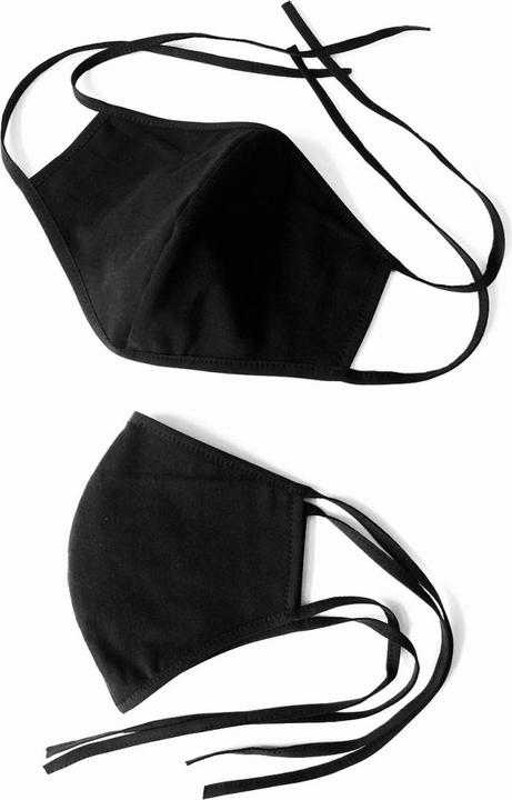 Image du produit Demoniq Masque en coton 2 couches à nouer forme bonnet noir - STANDARD 100 by OEKO-TEX