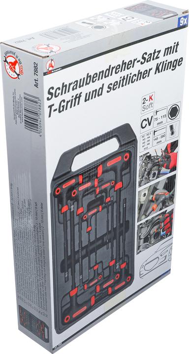 Produktbild BGS Schraubendreher-Satz mit T-Griff und seitlicher Klinge Innensechskant 2 - 10 mm 9-tlg. (Innensechskant)