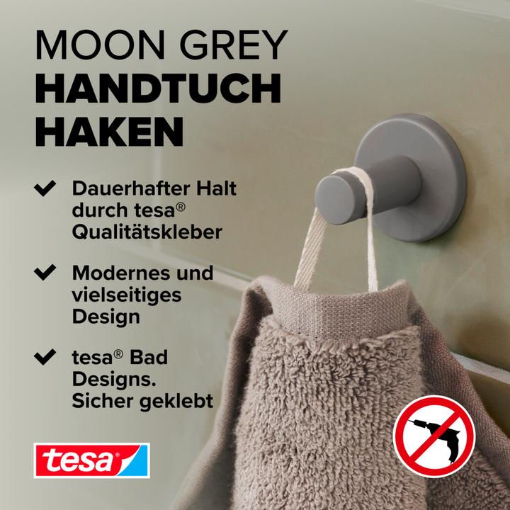 Immagine prodotto tesa MOON GREY Gancio per asciugamani con soluzione adesiva senza forare