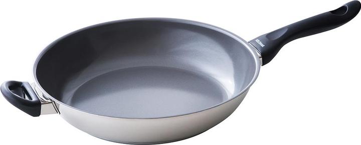 Immagine prodotto Kelomat rotondo senza coperchio (32 cm, Padella per friggere, Acciaio inossidabile)