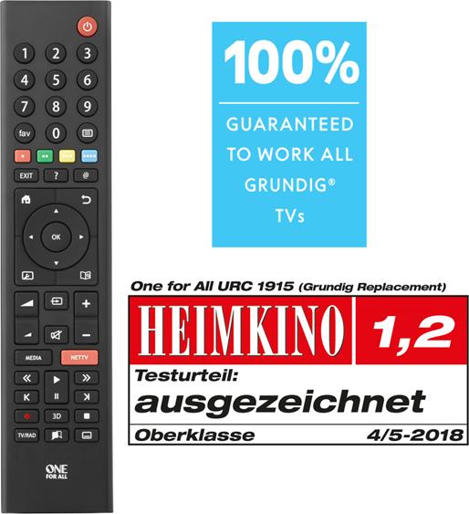 Actual product image One for All Grundig TV replacement remote control (Universal remote control, Infrared)