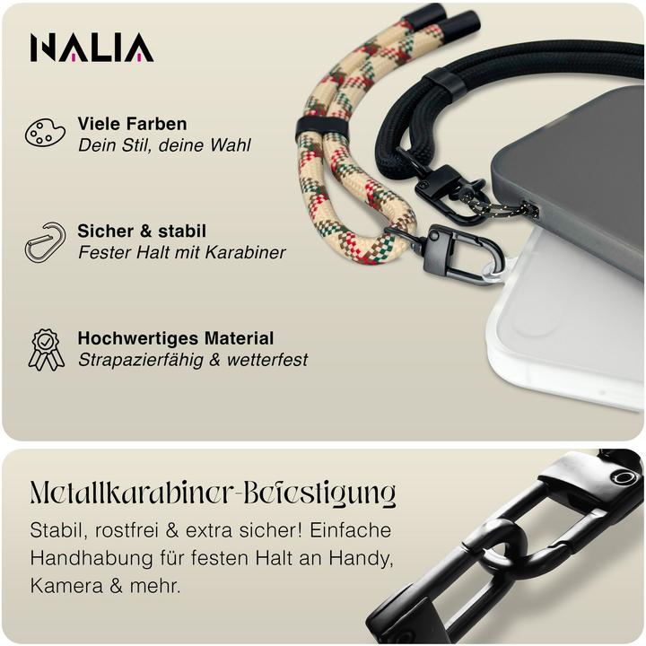 Actual product image Nalia Wristy Lanyard Handykette – Universal Trageband für Smartphones – Verstellbar, Soft & Elastisch
