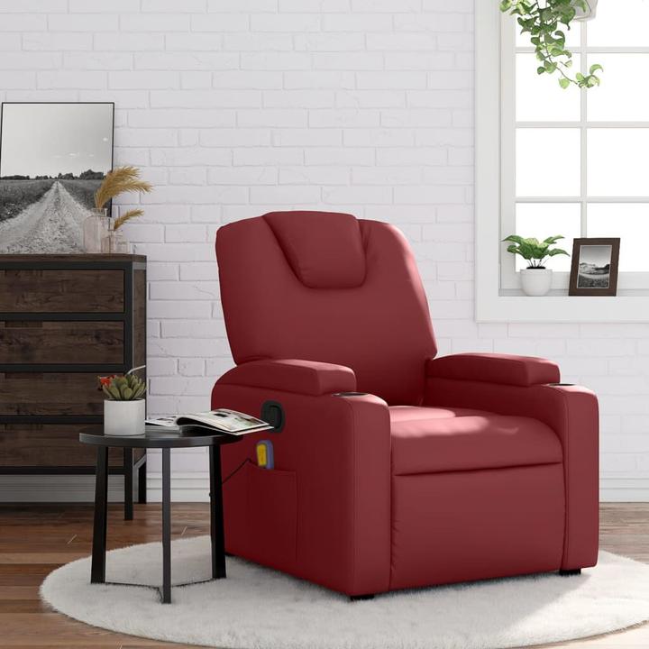 Image du produit VidaXL Fauteuil de massage vin rouge similicuir,Couleur : vin rouge,Matériaux