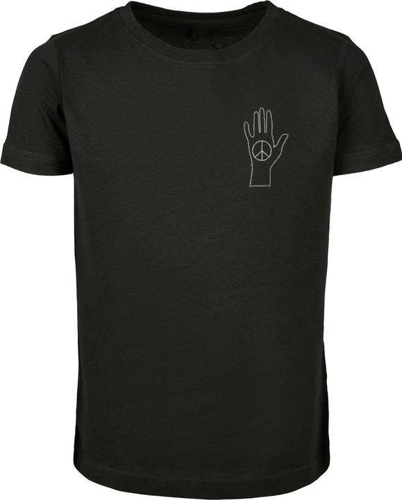 Merchcode Girls Peace - Scribble Hand Black Short Sleeve Tee - 181019 (110)