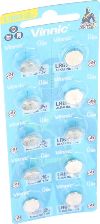 Immagine prodotto Vinnic Confezione da 10 AG6, LR921, LR69, V371, SR69, L912 F, L912F (10 pz., SR69, 29 mAh)