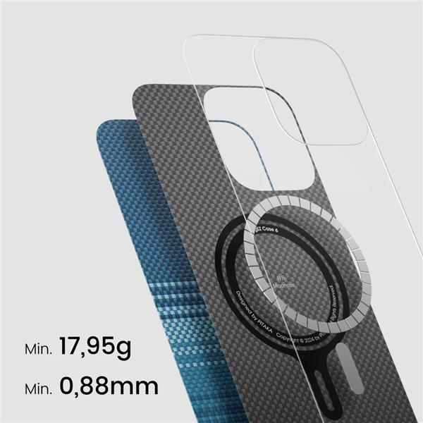 Actual product image Pitaka Magsafe back cover made from real aramid (Apple iPhone 16)