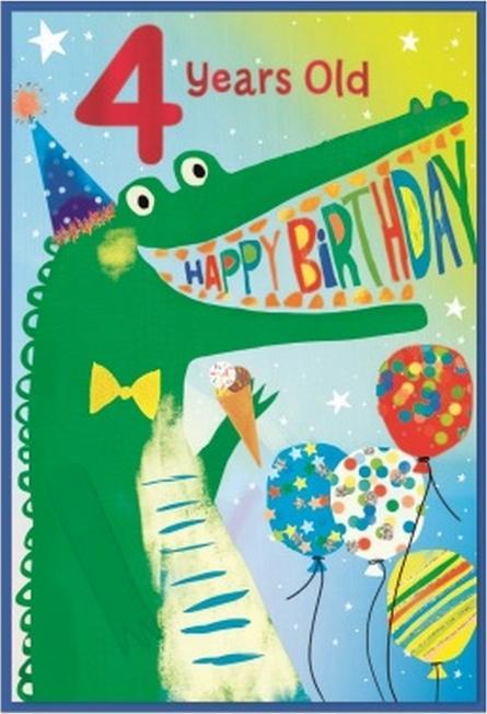 Produktbild Simon Elvin Grusskarte 4. Geburtstag 6erPack Karton (6 Stk.)