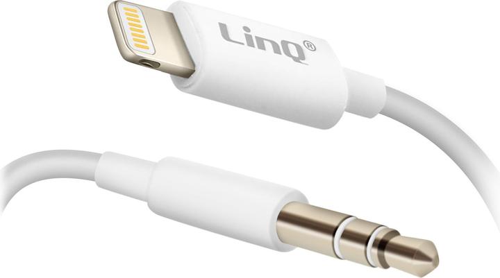 Immagine prodotto LinQ Adattatore audio da Lightning bianco a jack da 3,5 mm con telecomando (Lightning, Jack da 3.5mm)