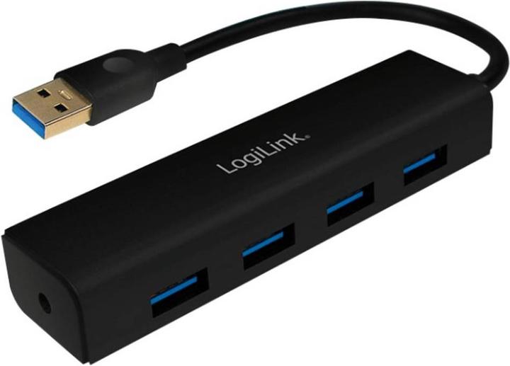 Produktbild LogiLink USB 3.0-Hub 4-Port schwarz Buspowered (USB-A, 4 Ports)