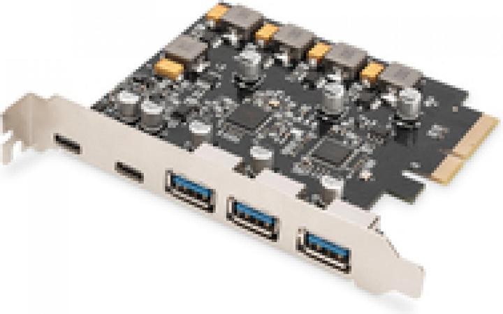 Actual product image Digitus PCIe card 2x USB-C + 3x USB A